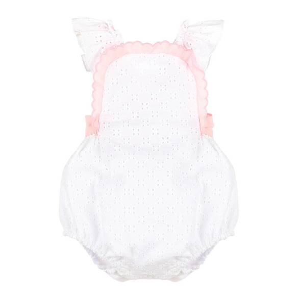 Sophie & Lucas Girls Floral Bluffs Ruffle Bubble - Bow on Back - Pink